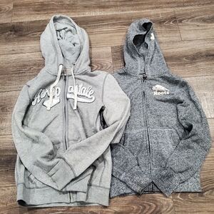 Girls Jacket Size 12 Comfy Grey Zip Up Jackets 2 Pieces